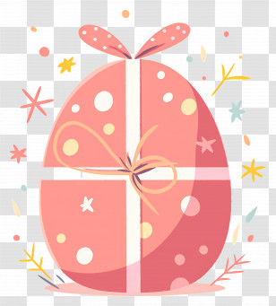 Gift Box - Pink Wrapped Gift Egg Illustration Transparent PNG