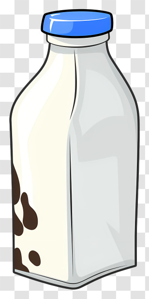 Glass Bottle Of Milk - Cartoon Milk Bottle Illustration Transparent PNG