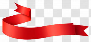 Red Curved Ribbon - Elegant Red Ribbon Illustration Transparent PNG