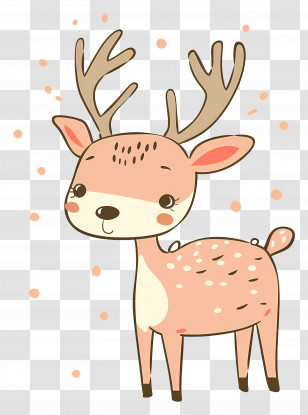 Reindeer - Cute Cartoon Deer Illustration Transparent PNG