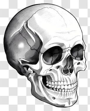 1 Skull - Realistic Human Skull Illustration Transparent PNG