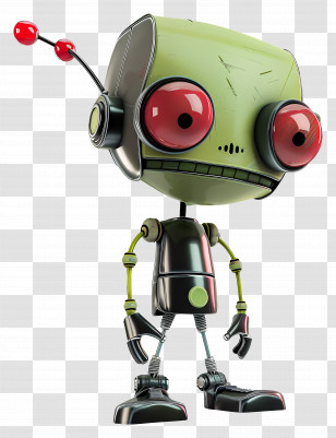 Invader Zim - Green And Black Robot Character Transparent PNG