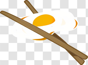 Crispy Fried Egg - Fried Egg With Chopsticks Transparent PNG