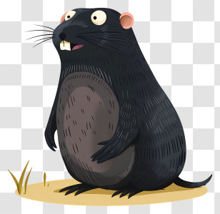 Mole Day - Black Cartoon Groundhog Illustration Transparent PNG