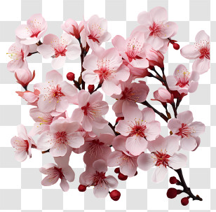 Cherry Blossom - Pink Cherry Blossom Branch Transparent PNG