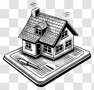 Home Insurance Services - House On Document Illustration Transparent PNG