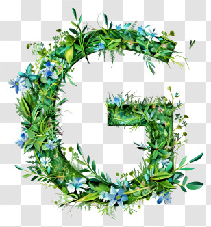 Letter G - Floral Letter G With Greenery And Flowers Transparent PNG