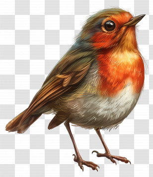 Robin - Realistic Illustration Of A Robin Bird Transparent PNG