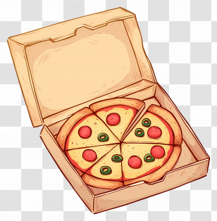 Pizza Box - Delicious Pizza Slices In A Takeout Box Transparent PNG