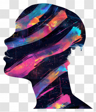 Head Silhouette - Colorful Abstract Head Transparent PNG