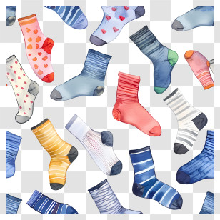 Lots Of Socks - Colorful Patterned Socks Transparent PNG