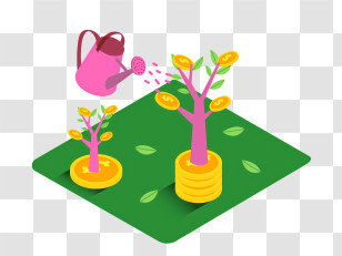 Tree Growth - Watering Money Tree Transparent PNG