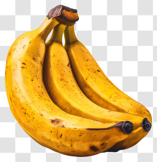 Banana - Ripe Yellow Bananas In A Fresh Bunch Transparent PNG