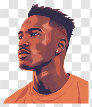 Antonio Valencia - Stylized Digital Portrait Of Male Figure Transparent PNG