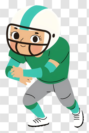 American Football Player - Cartoon Football Player In Action Transparent PNG