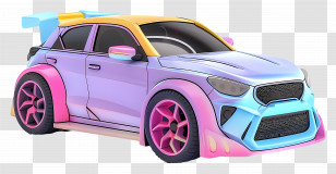 Cartoon - Colorful Toy Car Transparent PNG