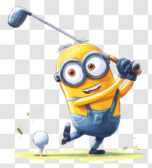 Minion Playing Golf - Minion Playing Golf Transparent PNG