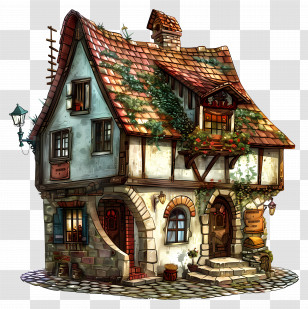Village House - Small Cute Doodle House Transparent PNG