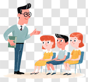 Teacher Teaching Students - Teacher Engaging With Students Transparent PNG