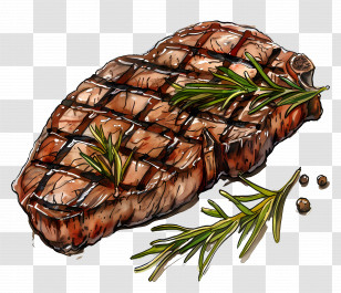Grilled Steak - Grilled Steak With Rosemary Transparent PNG