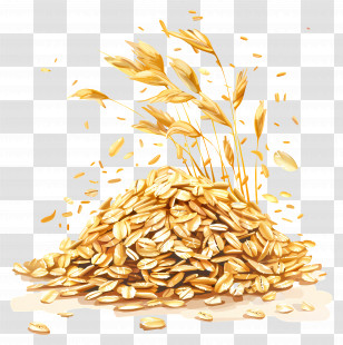 Oatmeal Oats - Golden Pile Of Oats And Grains Illustration Transparent PNG