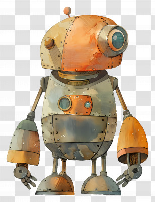 Robot - Retro Steampunk Robot Illustration Transparent PNG