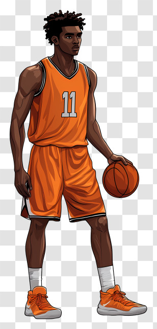 Ncaa - Basketball Player In Orange Jersey Transparent PNG