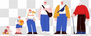 Human Life Cycle - Illustration Of Human Life Stages Transparent PNG