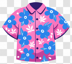 Hawaiian Shirt - Pink Floral Hawaiian Shirt Transparent PNG