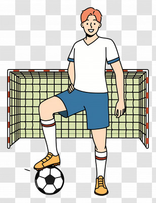 Football Player - Soccer Player With Ball In Front Of Goal Transparent PNG