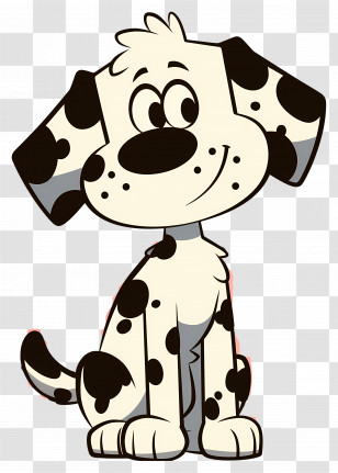 Dalmatian Dog - Cute Cartoon Dalmatian Dog Illustration Transparent PNG