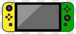 Icon - Handheld Gaming Console With Colorful Controllers Transparent PNG