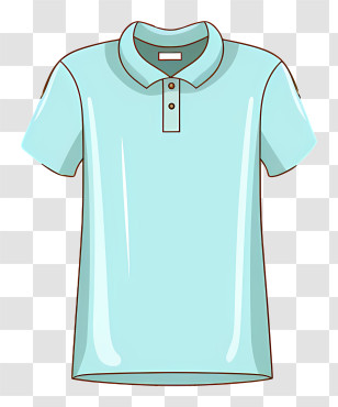 Polo Shirt - Light Blue Polo Shirt Flat Illustration Transparent PNG