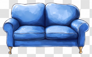 Blue Sofa - Comfortable Blue Sofa Transparent PNG