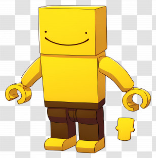 Yellow Figure - Yellow Toy Figure With A Smile Transparent PNG