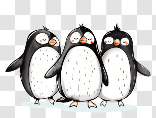 World Penguin Day - Cute Cartoon Penguins Transparent PNG