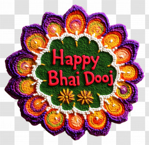 Bhai Dooj - Bhai Dooj Rangoli Festival Design Transparent PNG