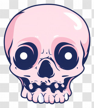 Halloween Skull - Pink Cartoon Skull Design Transparent PNG