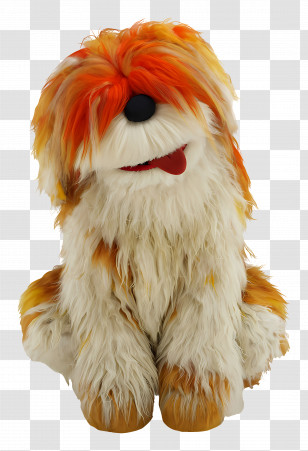 Barkley - Fluffy Dog Puppet Sitting Transparent PNG