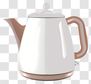 Electric Kettle - Elegant White Teapot With Handle And Spout Transparent PNG