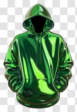Hoodie - Metallic Green Hoodie With Modern Reflective Design Transparent PNG