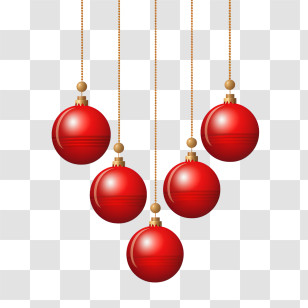 Christmas Balls - Red Baubles Hanging Ornaments For Christmas Decorations Transparent PNG