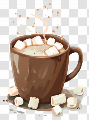 Hot Chocolate - Hot Chocolate Cup With Marshmallows Illustration Transparent PNG
