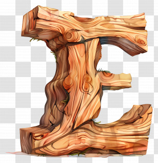 Letter E - Wooden Letter E Illustration Transparent PNG