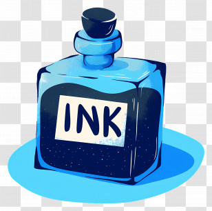 Ink Bottle - Blue Ink Bottle Transparent PNG