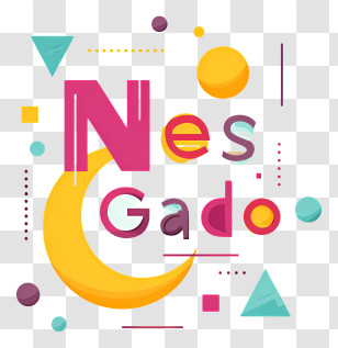Nes Gado - Playful Moon Typography Design Transparent PNG