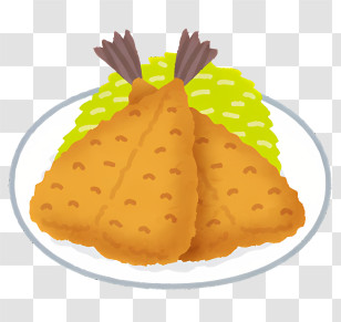 Food - Breaded Fried Fish With Vegetables Transparent PNG