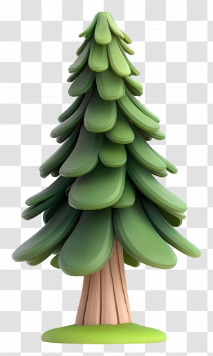 Cartoon Spruce Tree - Green Pine Tree Illustration Transparent PNG