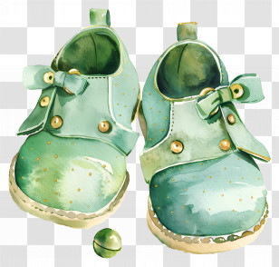 Baby Shoes - Illustration Of Green Baby Shoes Transparent PNG