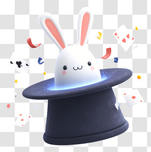 Magic Hat And Rabbit Surprise - Magical Bunny Popping From Hat Transparent PNG